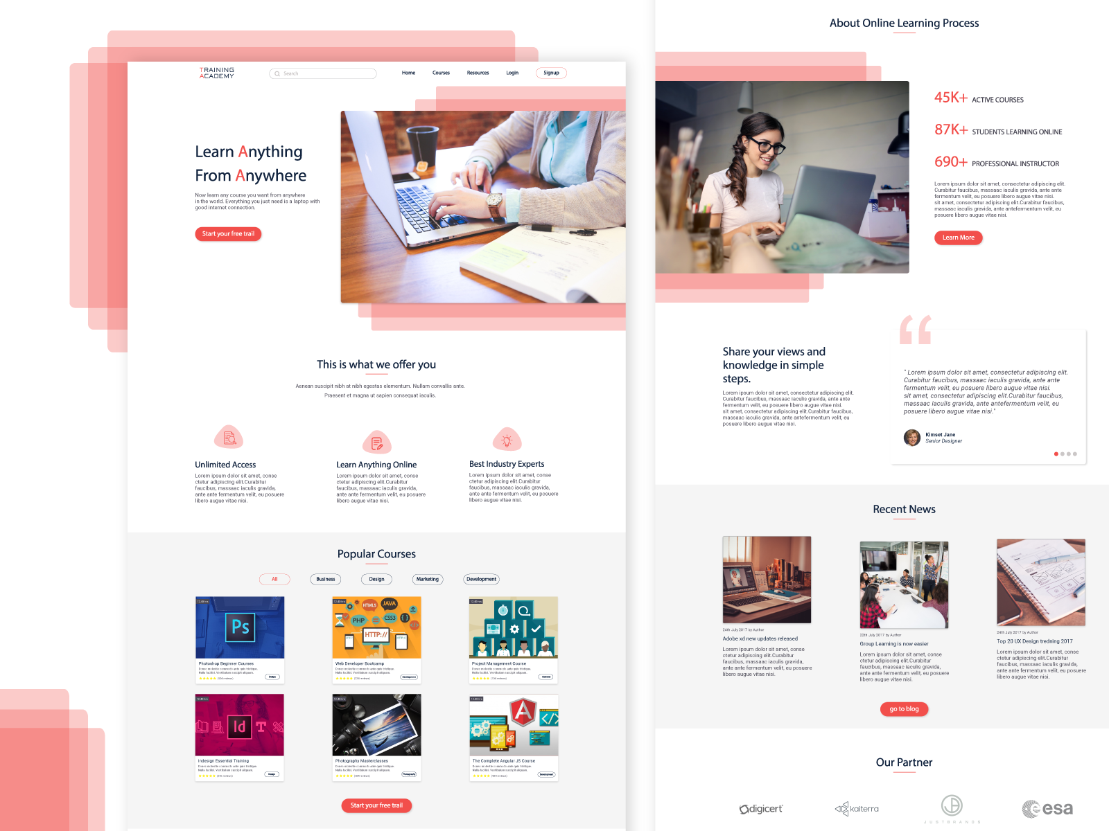 Online Course Landing Page by Mohammed Fardeen on Dribbble