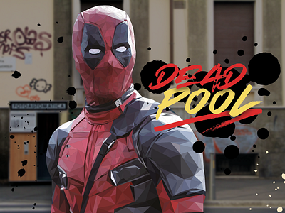 Deadpool illustration lowpolyart photoshop vector