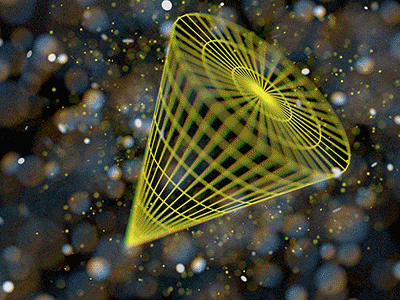 Microscopic Cone 3d c4d cinema 4d cone microscopic planet tutorial yellow
