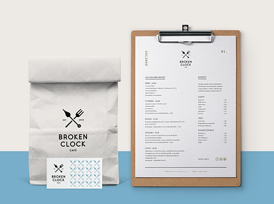 Broken Clock Application Suggestions branding design food logo menu typography vector