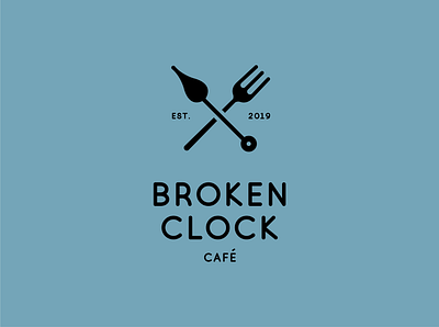 Broken Clock Café Logo branding design icon logo typography