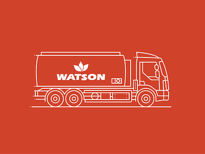 Truck Illustration for Watson Fuels design illustration vector