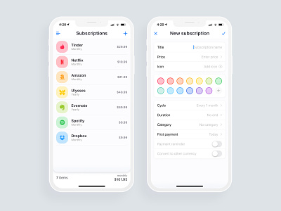 SubsHero - subscriptions manager app