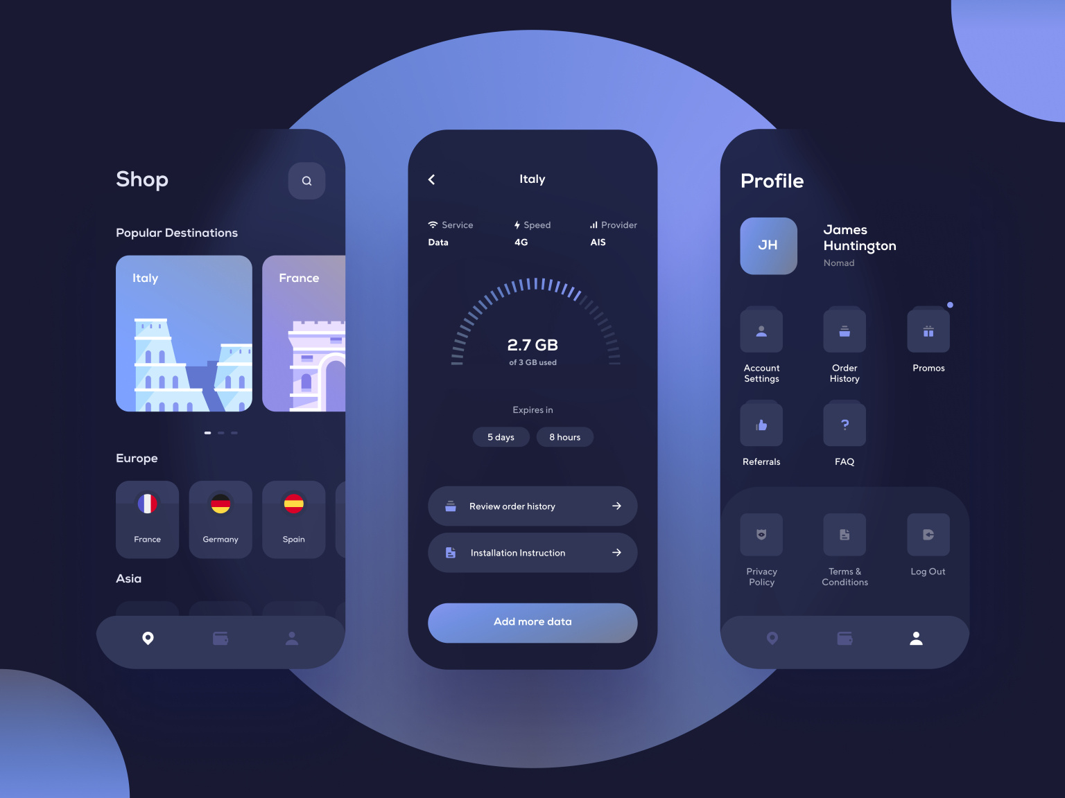 eSIM App by Petar Vasiljevic 🏀 on Dribbble