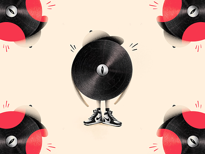 MDFQ Vinyl - Procreate basketball character hiphop illustration jordan jordans music nba procreate record shoes sneaker turntable vinyl