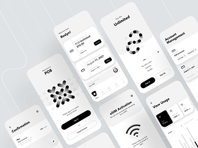 PO8 APP Detailed Wireframe account activation app application data data plan esim minimal mobile mobile ui plan ui uiux unlimited usage ux welcome wifi wireframe wireless