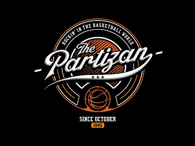 Partizan BC ball basketball belgrade hoop partisan partizan print serbia sport tshirt typography