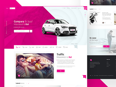 Insurance Web accident car design insurance landing page ui web