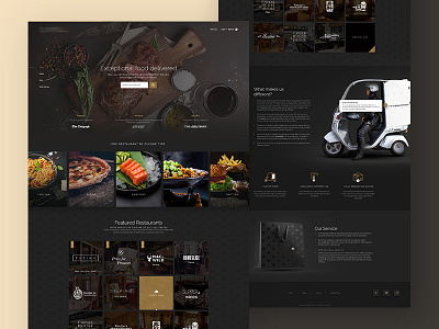 Food Delivery Web dark delivery design food home landing new page ui web website