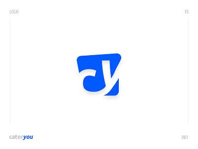 CaterYou logo blue c cater cy design fun logo logotype mark y