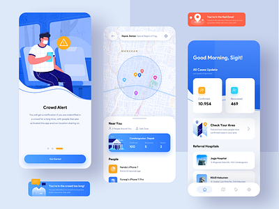 COVID-19 MobileTracker - Care, Protect & Help Stop The Spread android app blue corona covid19 flat illustration illustration map mobile app mobile ui stayhome tracker ui uidesign uiux work from home