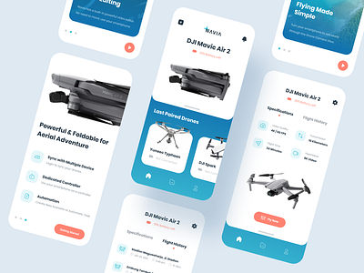 Navia Drone Mobile App Exploration 3d branding design drone mobile ui uidesign uiux