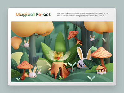 Magical Forest - 3D Illustration 3d 3d illustration blender header hero illustration homepage illustration landing page render ui uidesign uiux