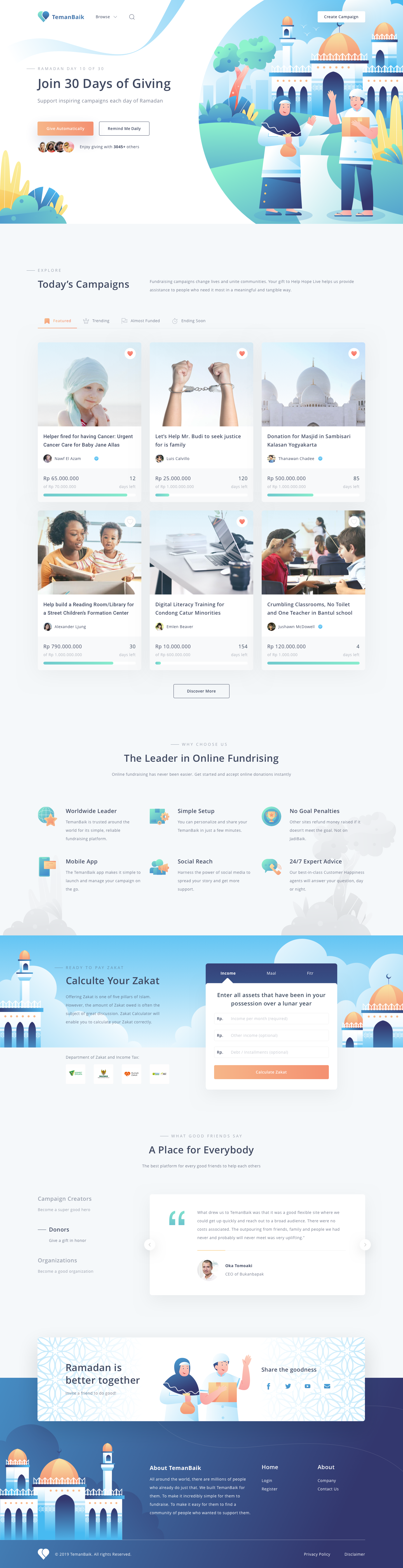 Temanbaik Fundraising Landing Page Exploration By Sigit Setyo Nugroho For One Week Wonders On 