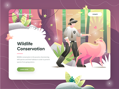 ForestRanger V2 - Animal Conservation Landing Page