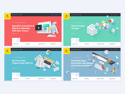 Set of Web Design Templates logo project management