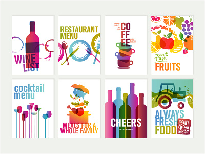 Set of menu and brochure design templates nature