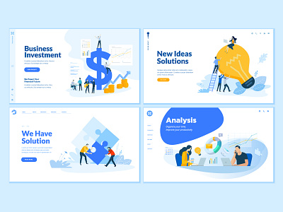 Set of website design templates analysis creativity
