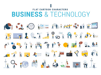 Business and technology people icons infographic marketing people seo social media technology vector web