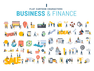 Business and finance people icons