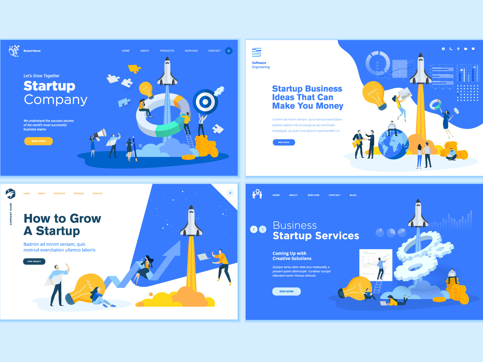 Set Of Website Design Templates By PureSolution On Dribbble