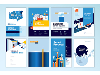 Set of brochure and annual report cover design templates