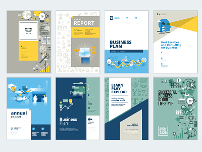 Set of brochure and annual report cover design templates