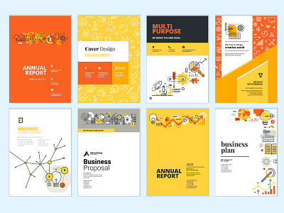 Set of brochure and annual report cover design templates