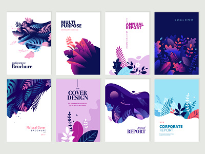 Set of brochure and annual report cover design templates spa