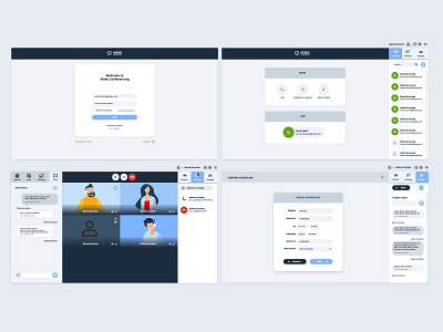 Web pages design template of video calling ui