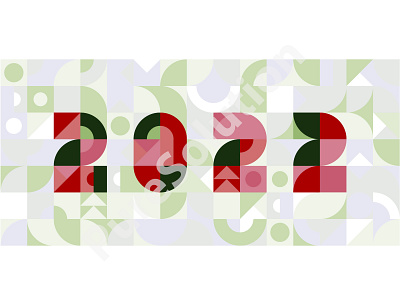 Merry Christmas and Happy New Year 2022 abstract geometric