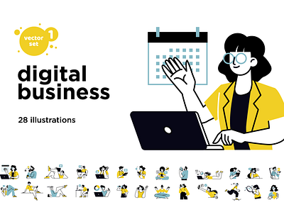 Digital business concept illustrations 1 startup