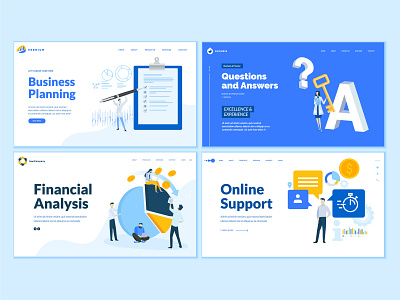 Set of Business Web Page Design Templates