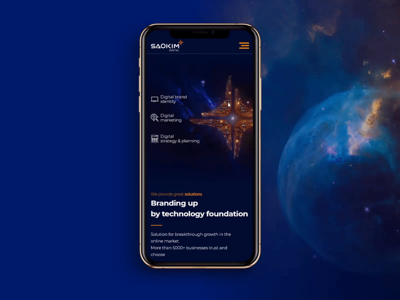 Saokim Digital animation branding design galaxy hello dribble ui ux website