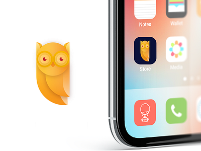 Owl Logo app branding design flat hello dribble icon logo type website