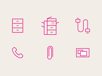 Office Supply Icons adobe illustrator icon icon design illustrator line line art vector vector art