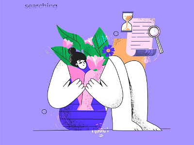 Searching illustration