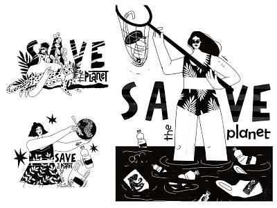Save the planet concept illustrations