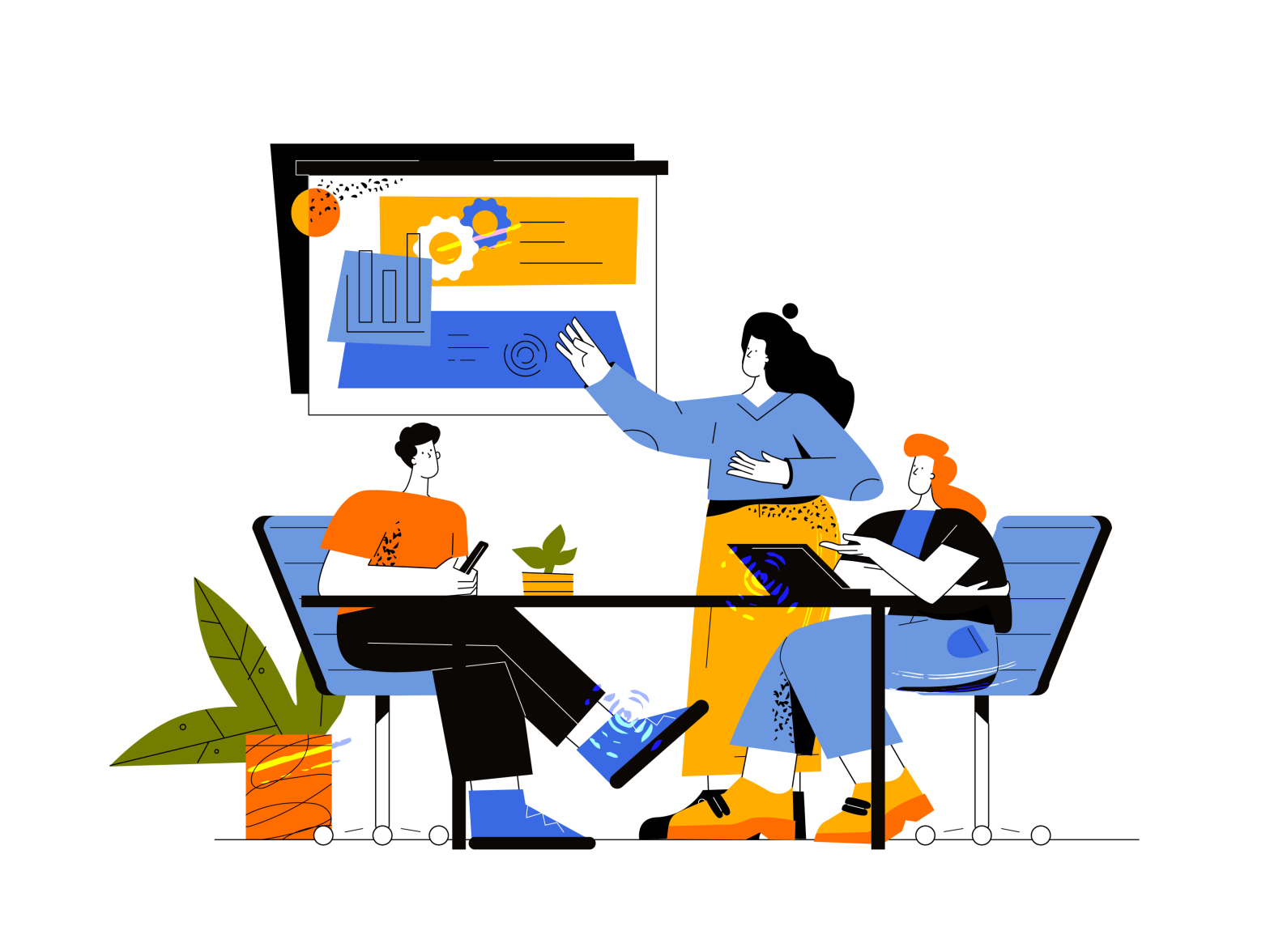 Teamwork flat illustration by NICKVECTOR on Dribbble