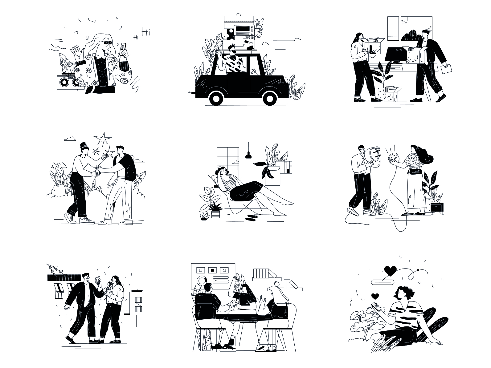 lineart-style-set-illustrations-by-nickvector-on-dribbble