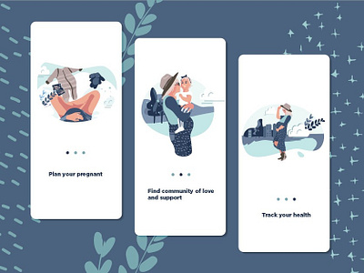 Onboarding exploration for pregnancy app adobe illustrator exploration newborn onboarding onboarding flow onboarding illustration pregnancy app pregnant