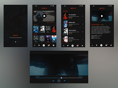 Mobile movie app ui design adobe xd interaction design mobile app design movies user interface