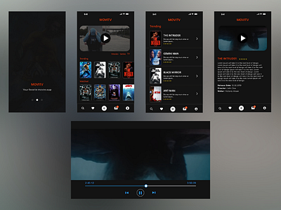 Mobile movie app ui design