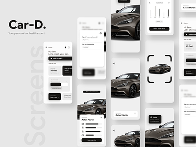 Car-D. Mobile App UI Design adobe car app ui design car health ui design design dribbble ios modern ui ui ux