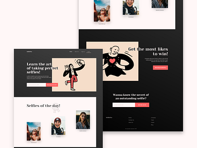 Selfie 🤳 Contest Website Design adobe design dribbble illustration ui web webdesign website website concept website design