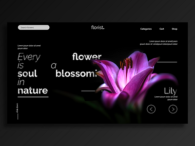 Florist Web Landing Page Design Idea adobe art artwork css design designer digital art dribbble gradient graphics html illustration illustrator javascript landingpage typography ui ux web webdesign