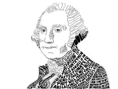 George Washington Typographic Portrait graphicdesign illustration portrait portraiture typography