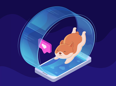Hamster design hamster illustration illustrator isometric illustration like scrolling space ux vector web