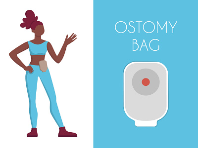 Illustration "Ostomy bag" character character design design flat flat illustration health illustration medicine medtech ostomy ostomy bag presentation vector