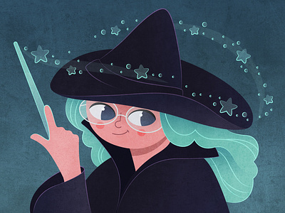 Turquoise witch character character design children book illustration design fairytale flat flat illustration illustration illustrator magic turquoise vector vector art witch